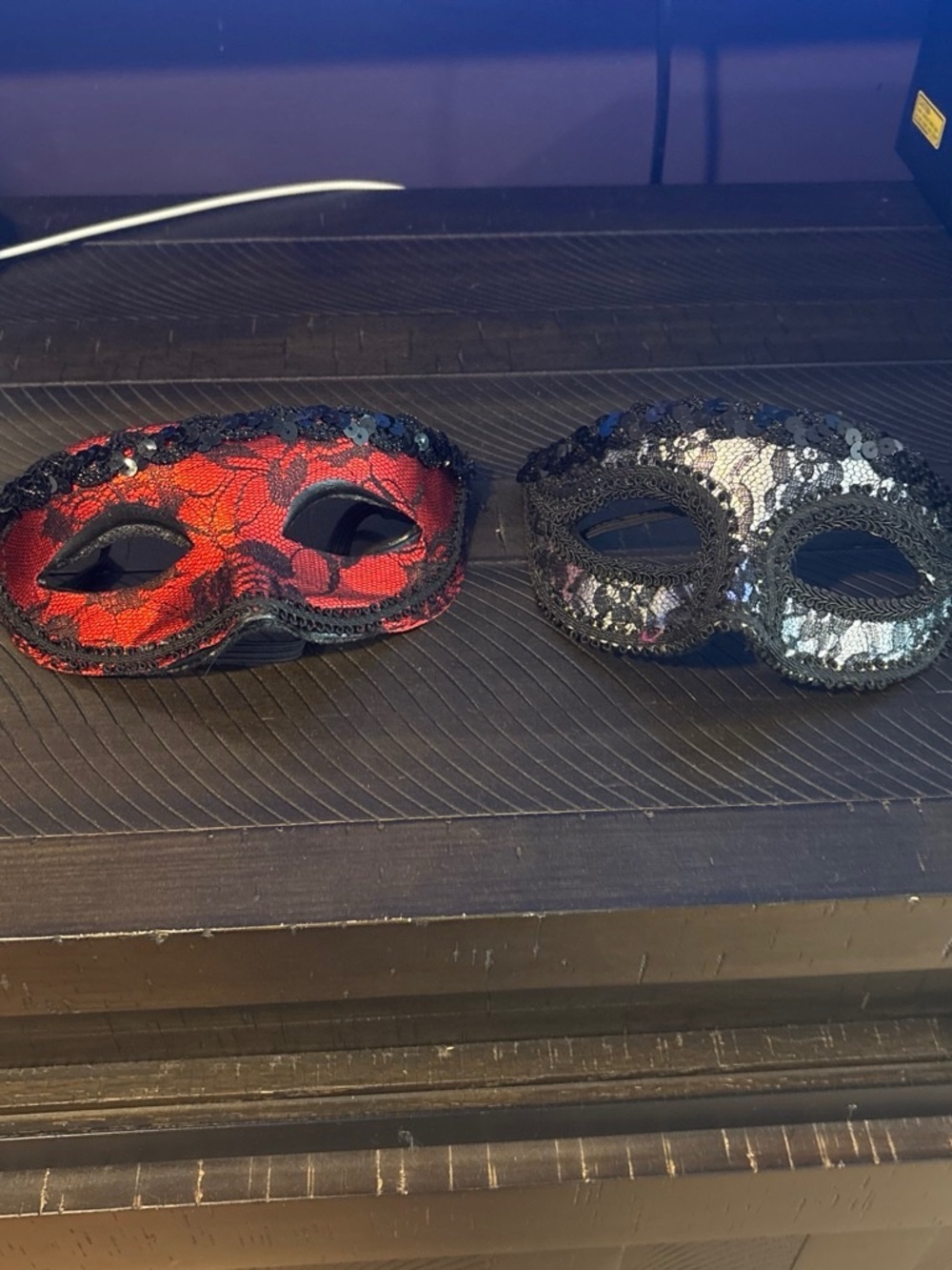 Masquerade Eye Mask Set - Red & Silver Lace Party Masks